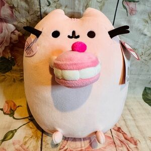 Pusheen Pink Cherry Macaron Squisheen Plush 9.5 inches Gund New with Tags
